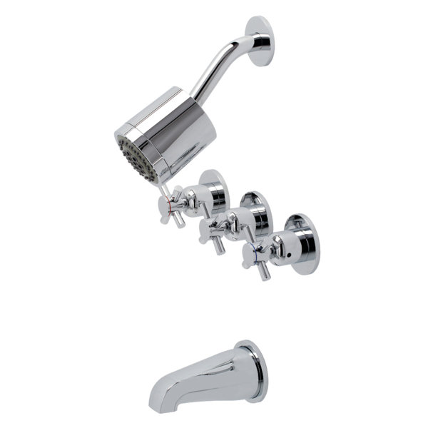 Kingston Brass Concord 3Handle Volume Control Tub and Shower Faucet